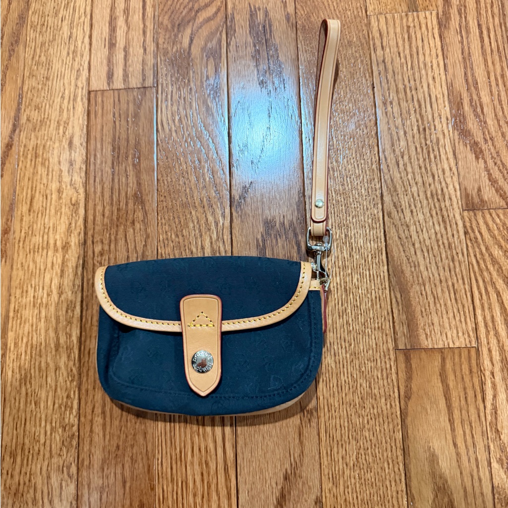Dooney & Bourke Monogram Black And Tan Wristlet